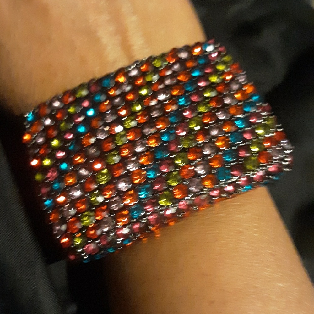 Ladies multi-color rhinestone bracelet